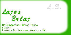 lajos brlaj business card